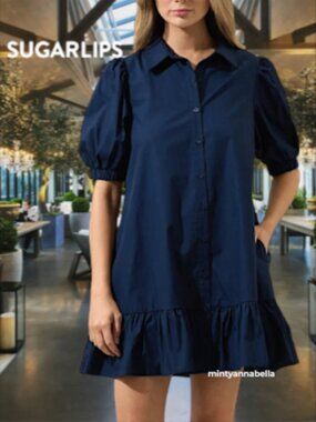 Sugarlips Navy Levy Dress